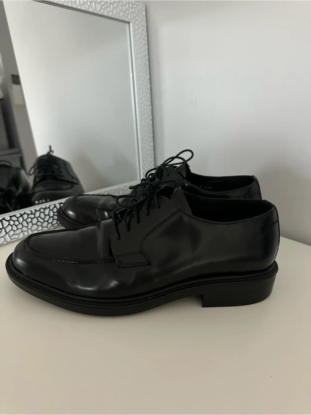 Bostonian Made in Italy Men's Black Leather Derby Shoes - Classic Lace-Up Sz 10
